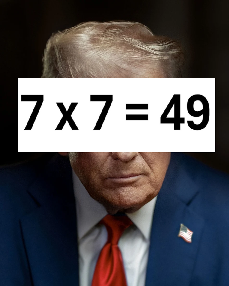 Trump 7x7=49 meme screenshot