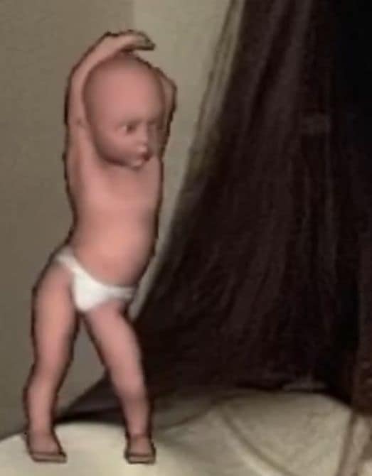 The 3D Dancing Baby performing its looping cha-cha dance