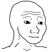 Visage original de Wojak tracé en noir