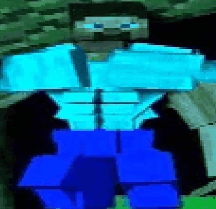 Minecraft character edited with GigaChad proportions