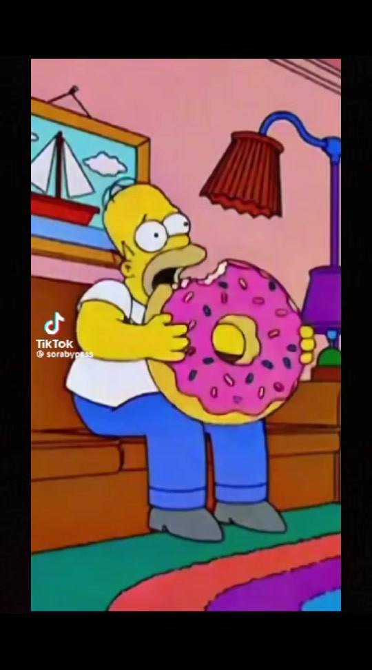A frame from The D’Oh Account’s short Homer Drops His Donut video