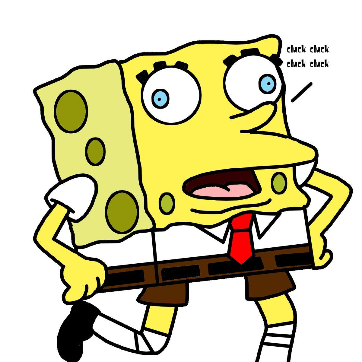 Fan-drawn Mocking SpongeBob variation