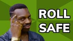 Pequeño gráfico con el nombre Roll Safe