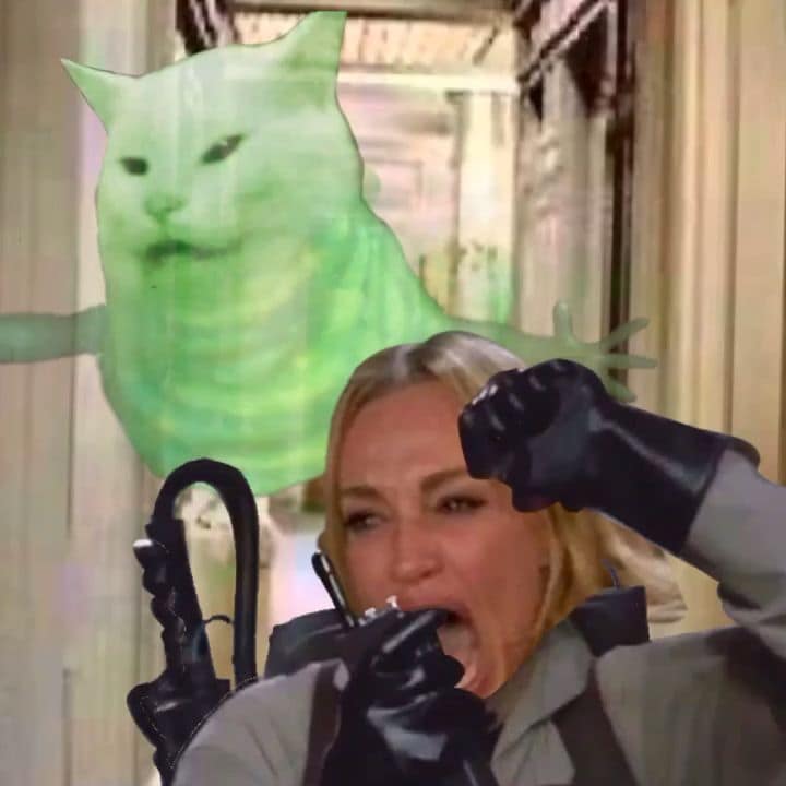 Sci-fi remix placing Smudge behind the yelling woman
