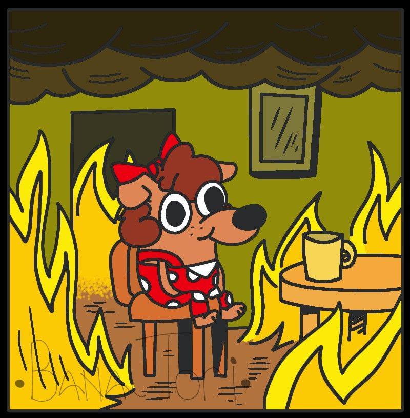 A Mario version of the burning-room meme