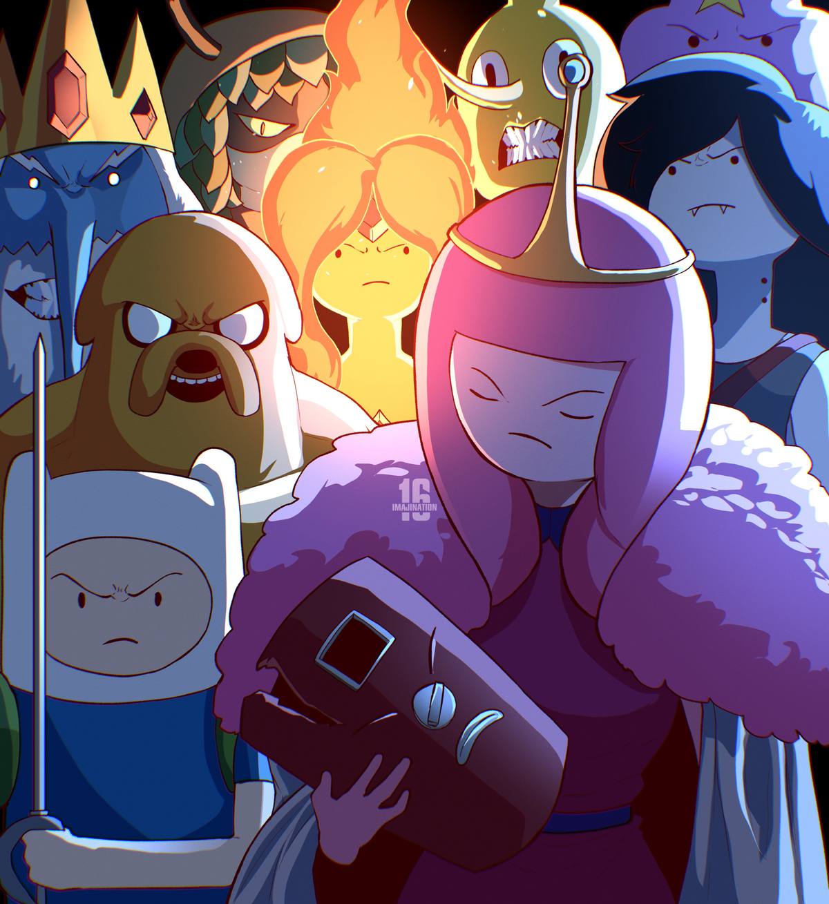 Adventure Time cast redrawn in the Thragg and Viltrumites composition