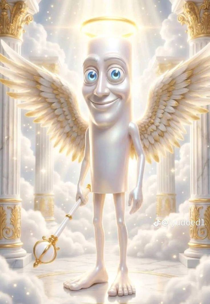 El personaje alado Tung Tung God en una imagen vertical compartida como un extraño hallazgo de internet