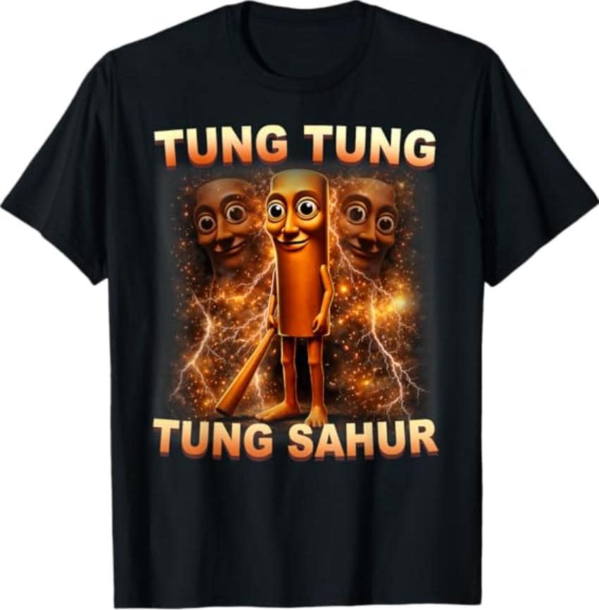 Tung Tung Tung Sahur ejemplo 11: Tung Tung Tung Sahur, personaje de madera generado por IA con un bate