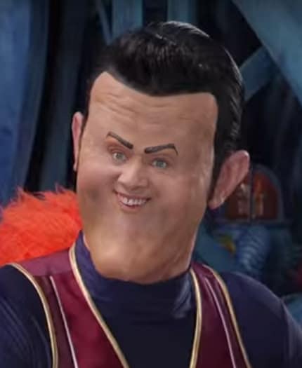 We Are Number One example 2: Robbie Rotten and his three look-alike villains from We Are Number One