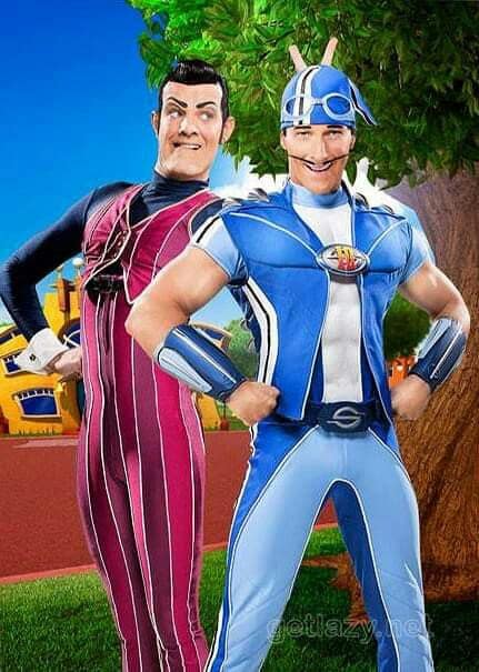 We Are Number One example 5: Robbie Rotten and his three look-alike villains from We Are Number One