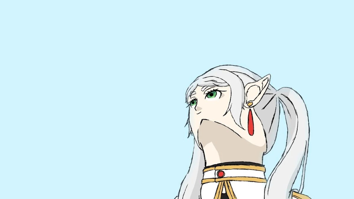 Frieren Looking Up meme image