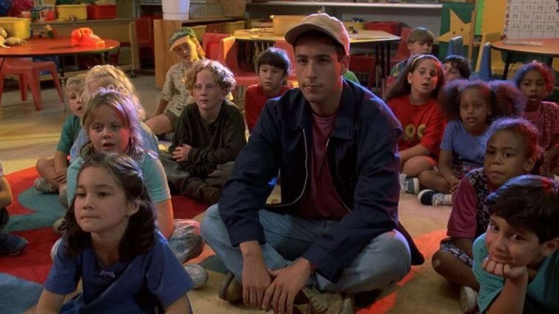 Adam Sandler Sitting With Kids