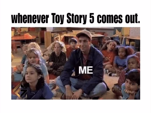 A 2020 Toy Story 5 version of the Billy Madison kids meme