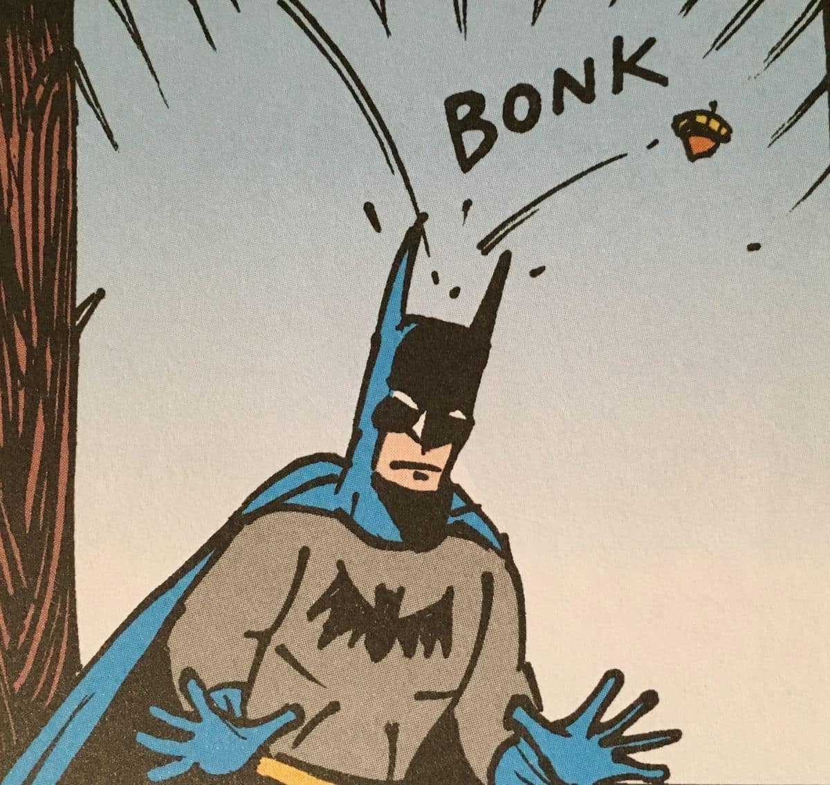 Batman retrocede tras un impacto de historieta marcado BONK
