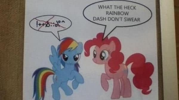 The original-style Don't Swear poster with Pinkie Pie and Rainbow Dash — example 3