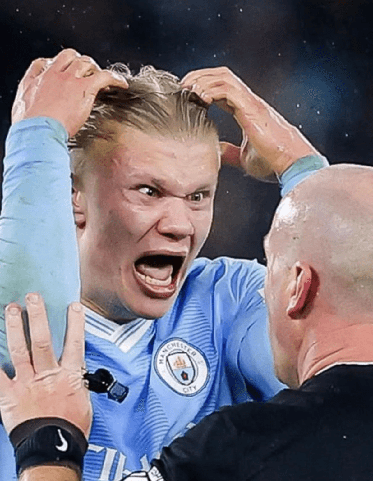 Erling Haaland gritando durante uma partida, imagem principal da onda de memes da Copa de 2026