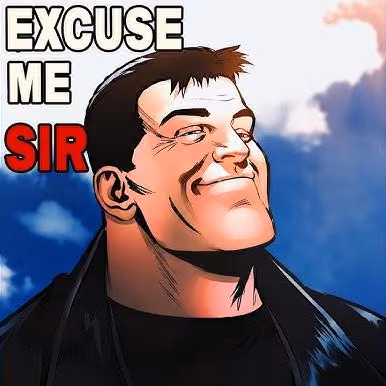 Billy Butcher from The Boys comics smiling with closed eyes against a blue sky — example 6