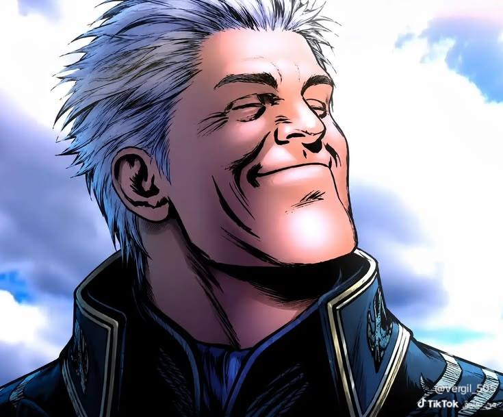 Billy Butcher from The Boys comics smiling with closed eyes against a blue sky — example 7
