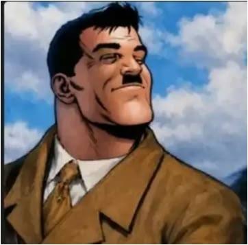 Billy Butcher from The Boys comics smiling with closed eyes against a blue sky — example 9