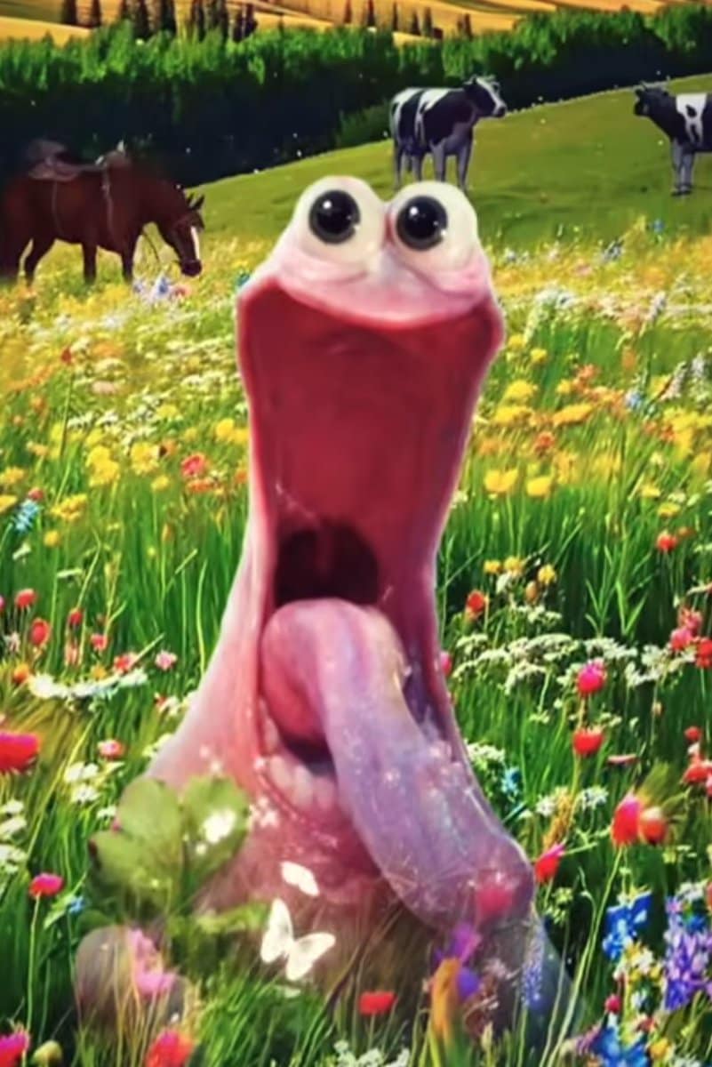 Geeked Patrick reaction image in a rainbow fantasy setting — example 6