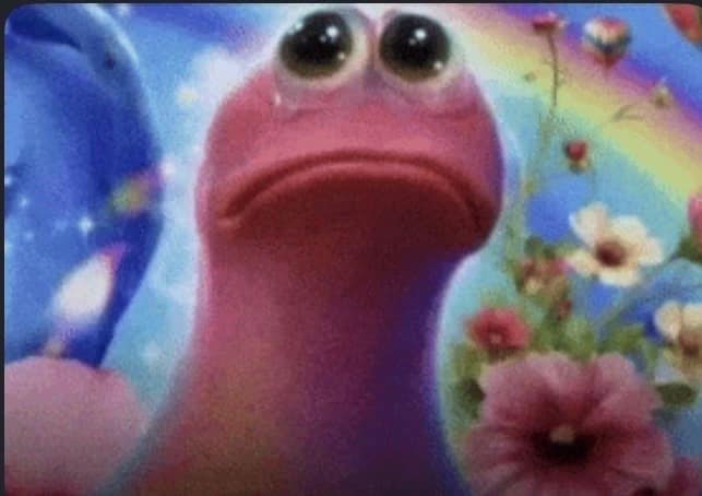 Geeked Patrick reaction image in a rainbow fantasy setting — example 7