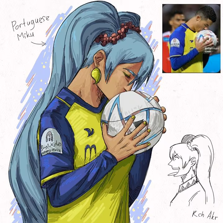 Hatsune Miku em cores do futebol brasileiro — exemplo 2