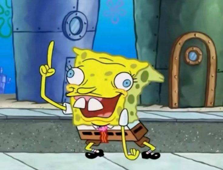 Clean frame of SpongeBob’s chicken pose