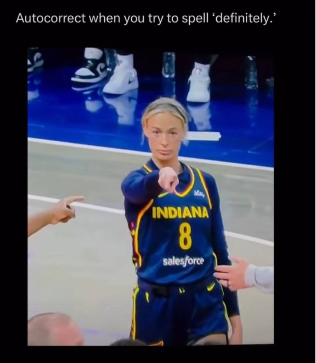 Sophie Cunningham pointing during an Indiana Fever game — example 2