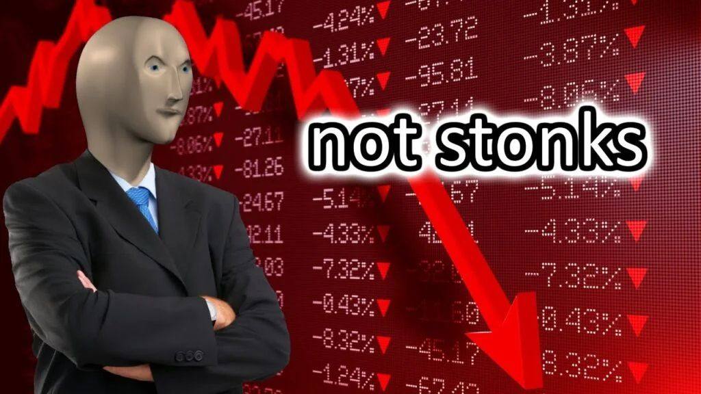 Stonks meme variation featuring Meme Man — example 1
